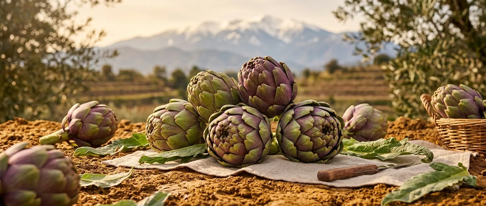 Artichaut du Roussillon — illustration générée par IA