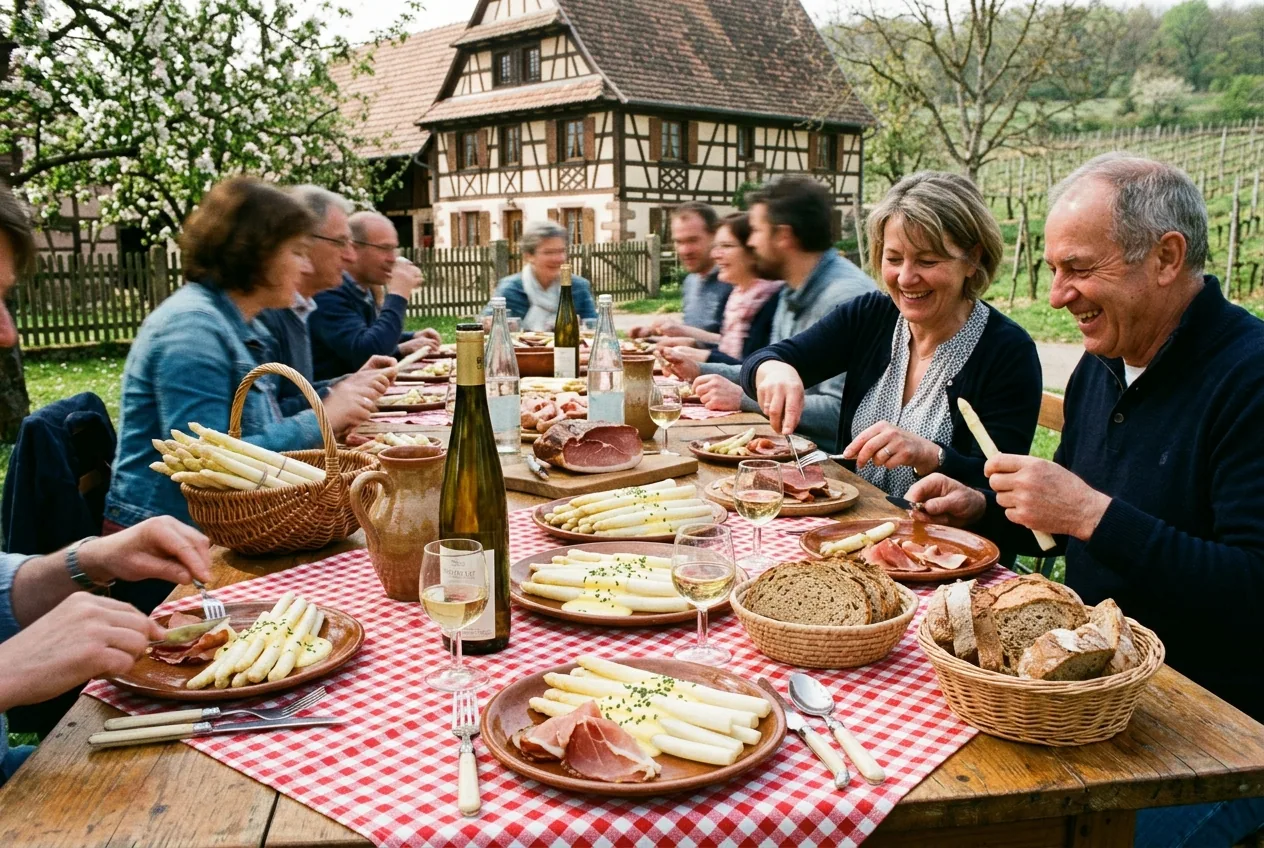 Asperges d'Alsace — illustration générée par IA