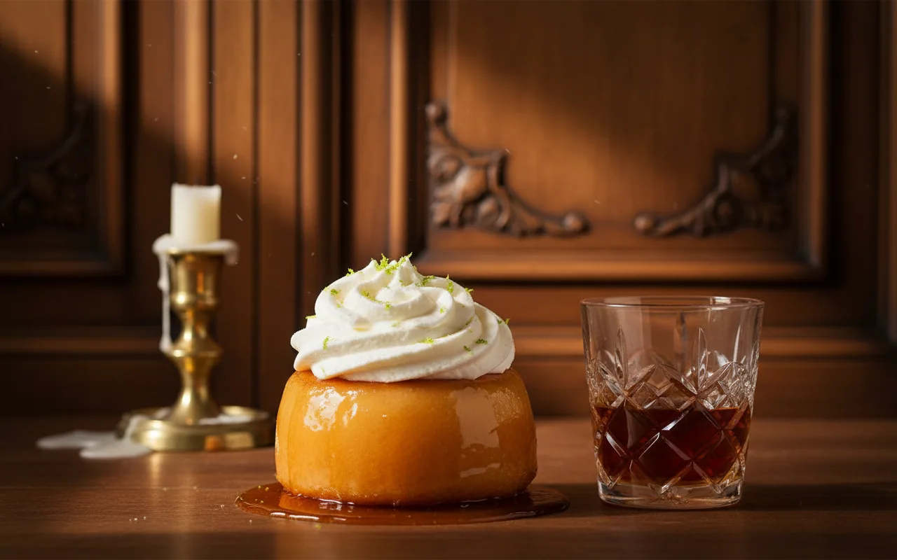 Baba au rhum — illustration générée par IA