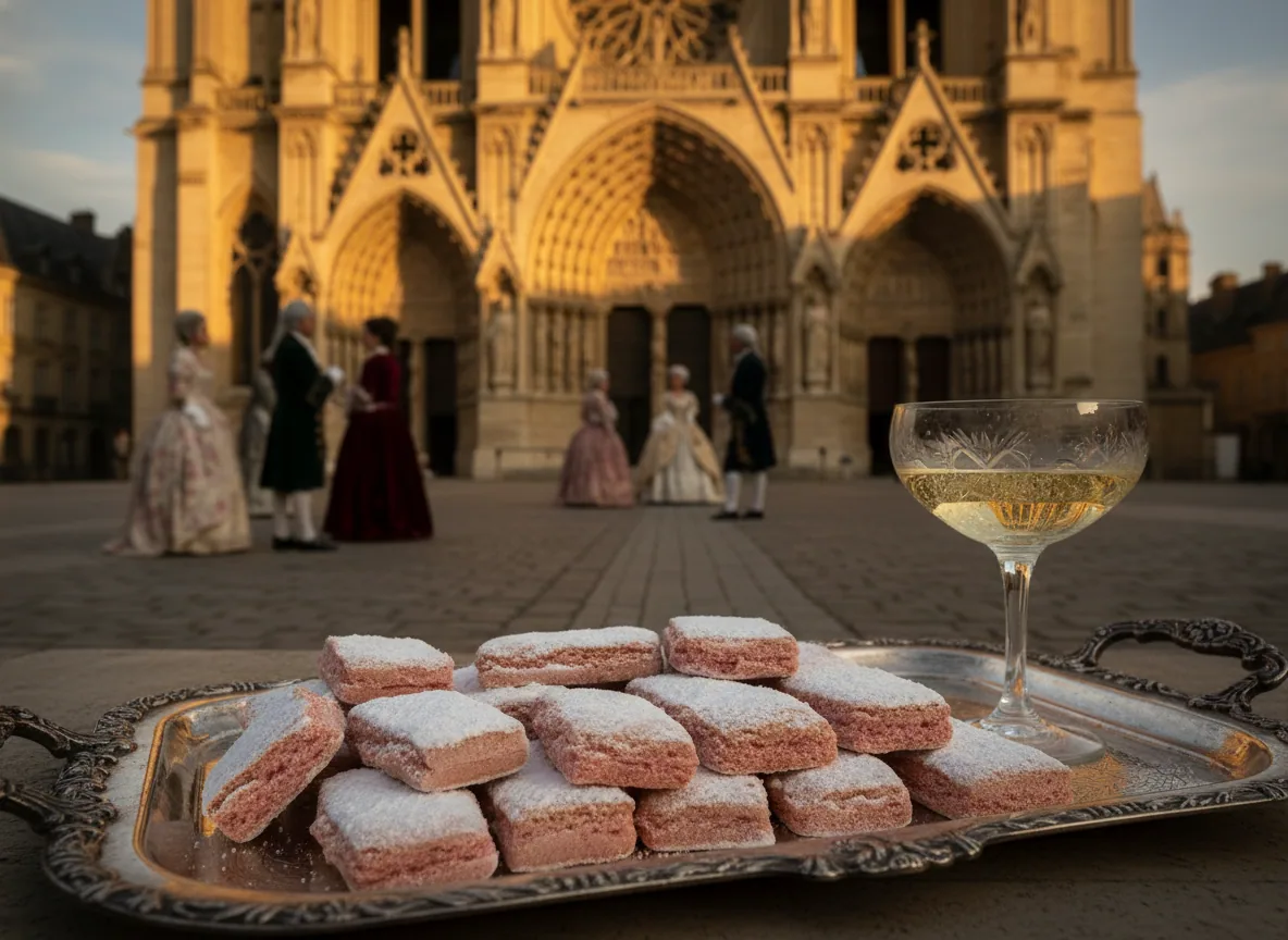 Biscuits roses de Reims — illustration générée par IA