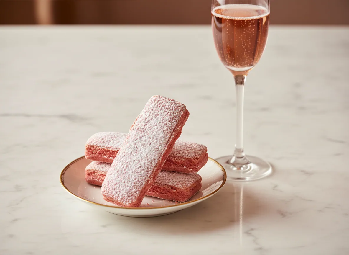 Biscuits roses de Reims — illustration générée par IA