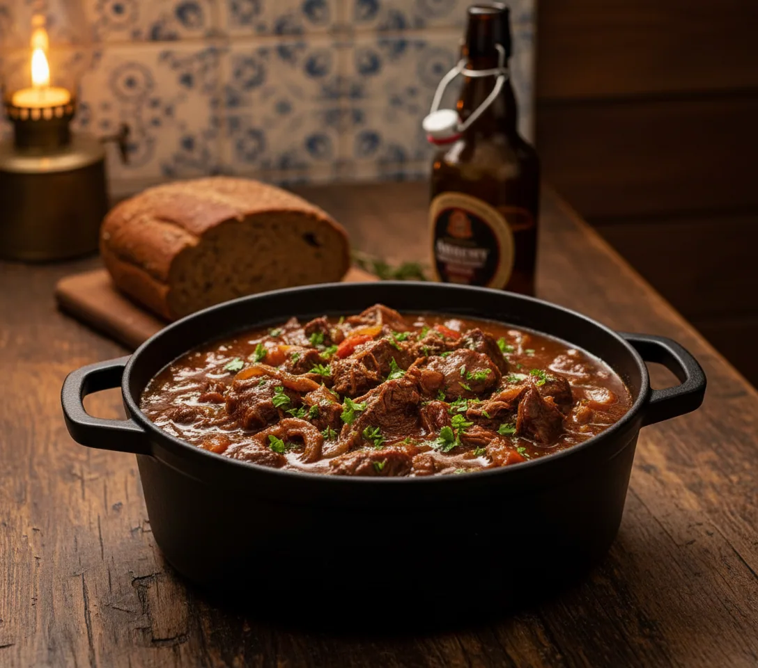 Carbonnade flamande — illustration générée par IA