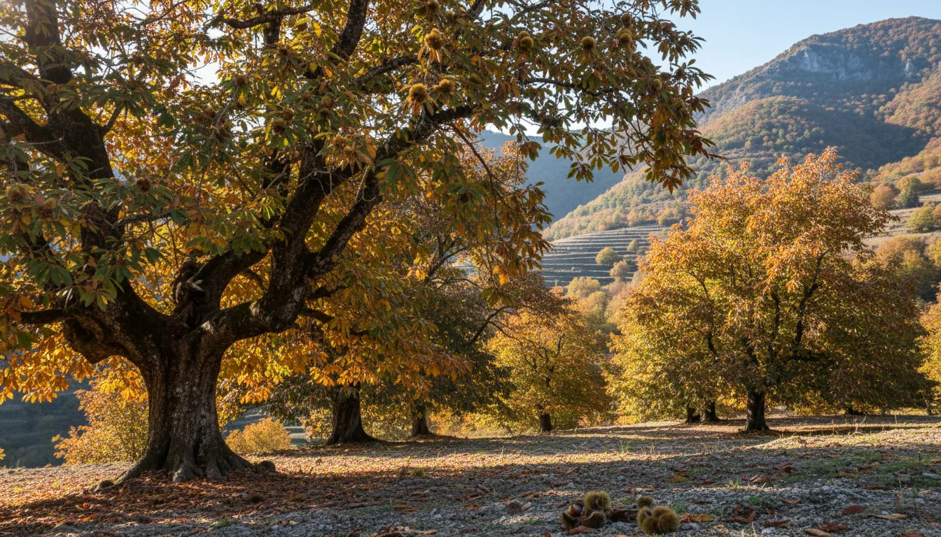 Châtaigne des Cévennes — illustration générée par IA