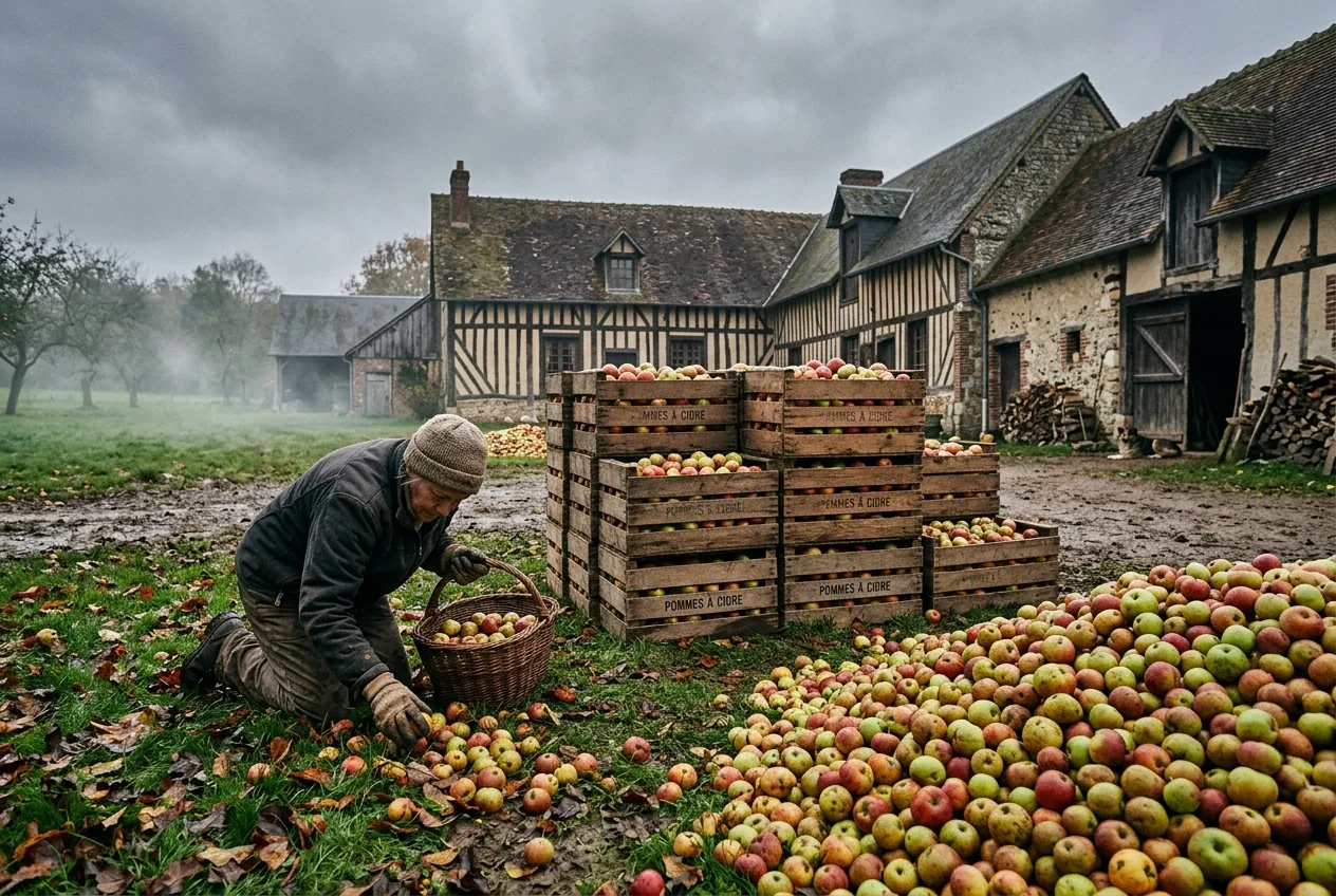 Cidre de Normandie — illustration générée par IA