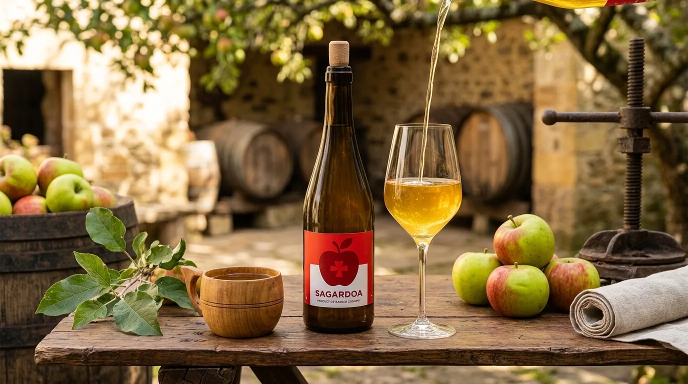 Cidre du Pays Basque — illustration générée par IA