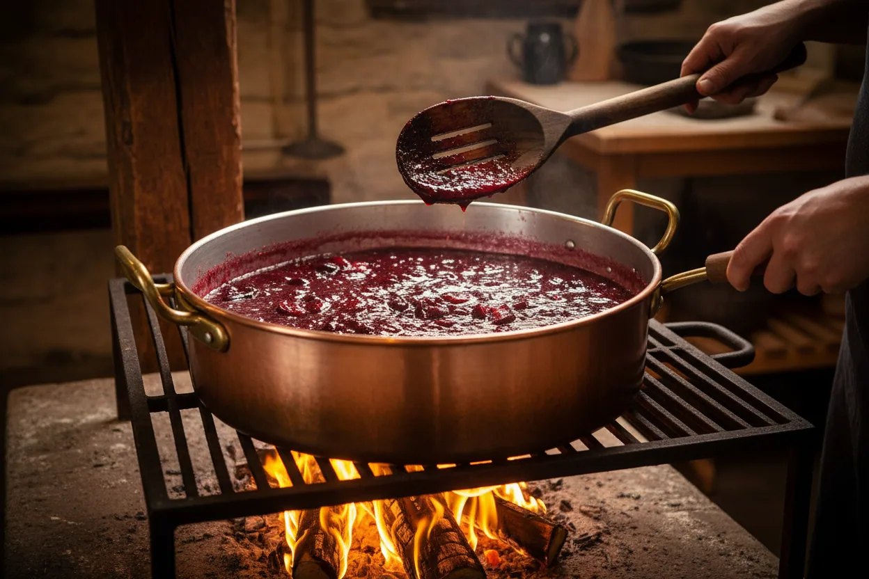 Confiture de quetsches d'Alsace — illustration générée par IA