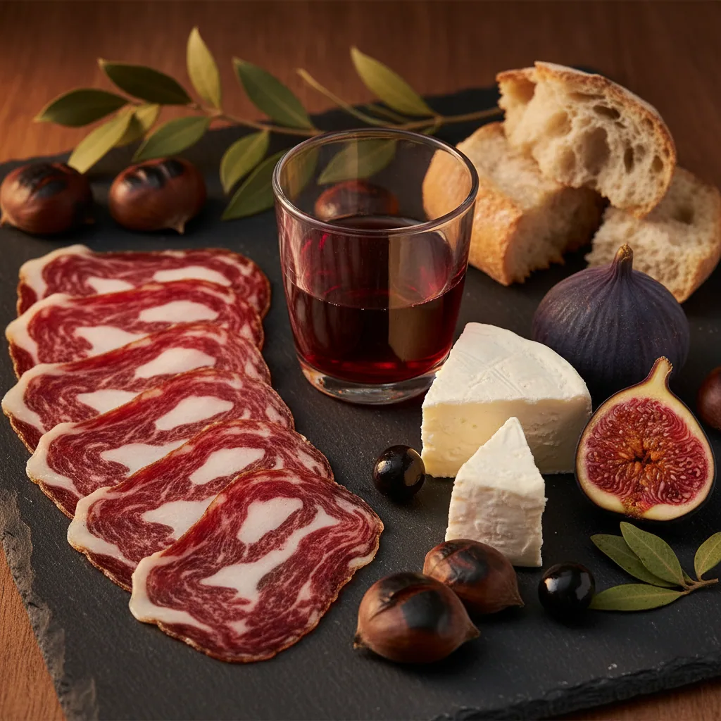 Coppa de Corse — Coppa di Corsica — illustration générée par IA