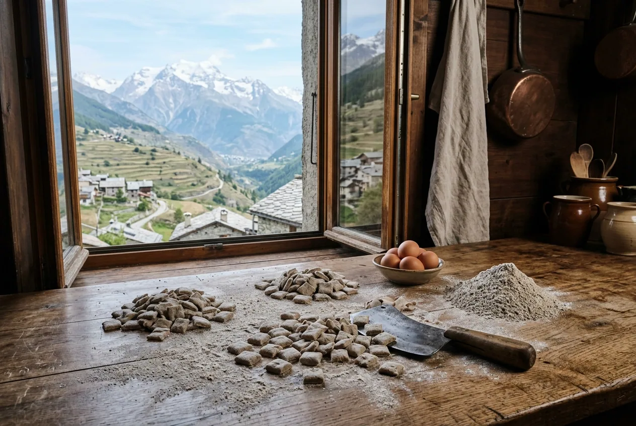 Crozets de Savoie — illustration générée par IA
