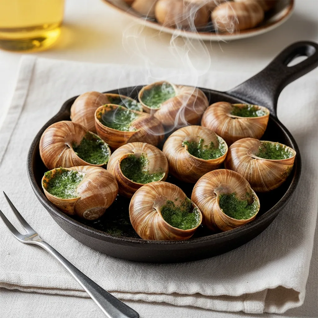 Escargots de Bourgogne — illustration générée par IA