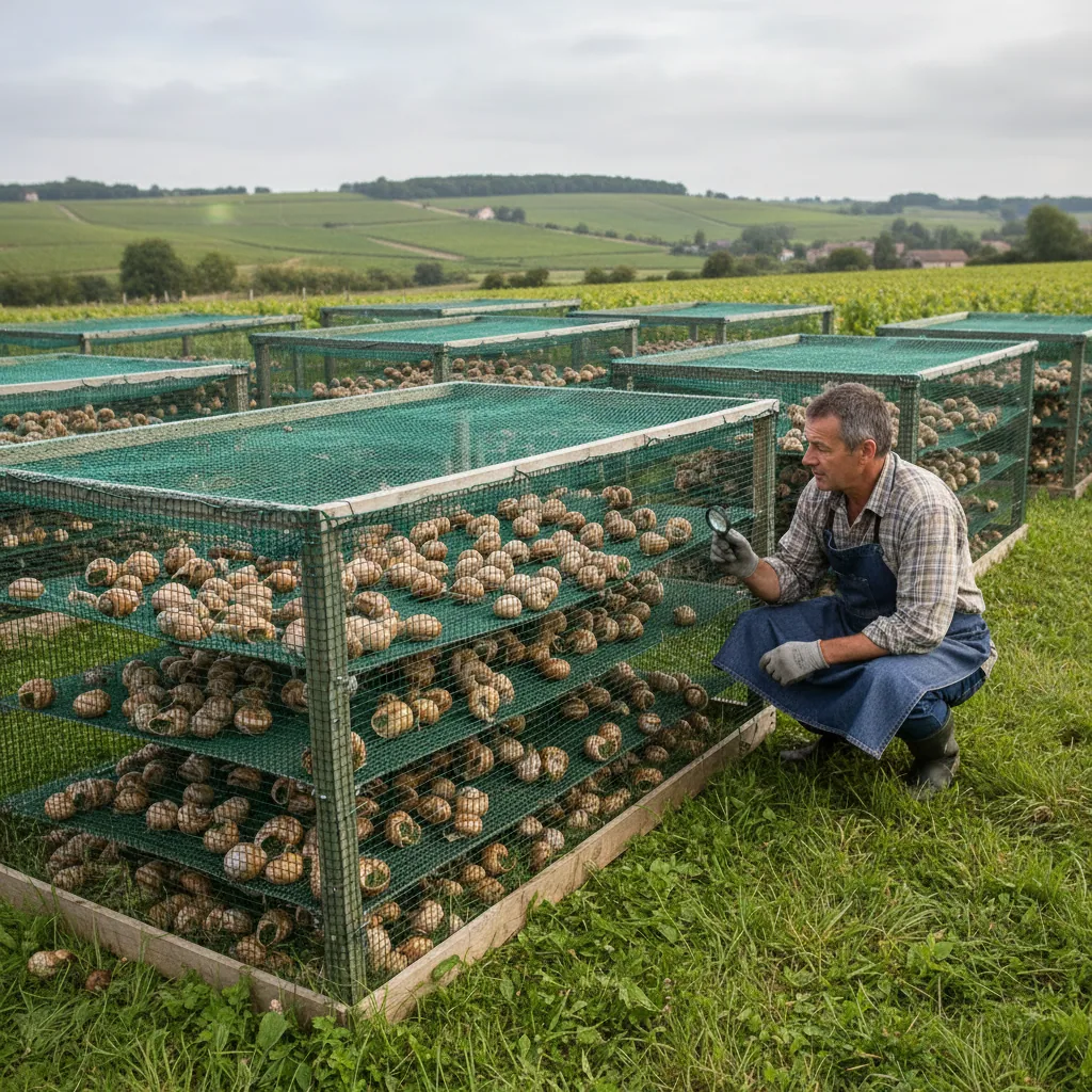 Escargots de Bourgogne — illustration générée par IA