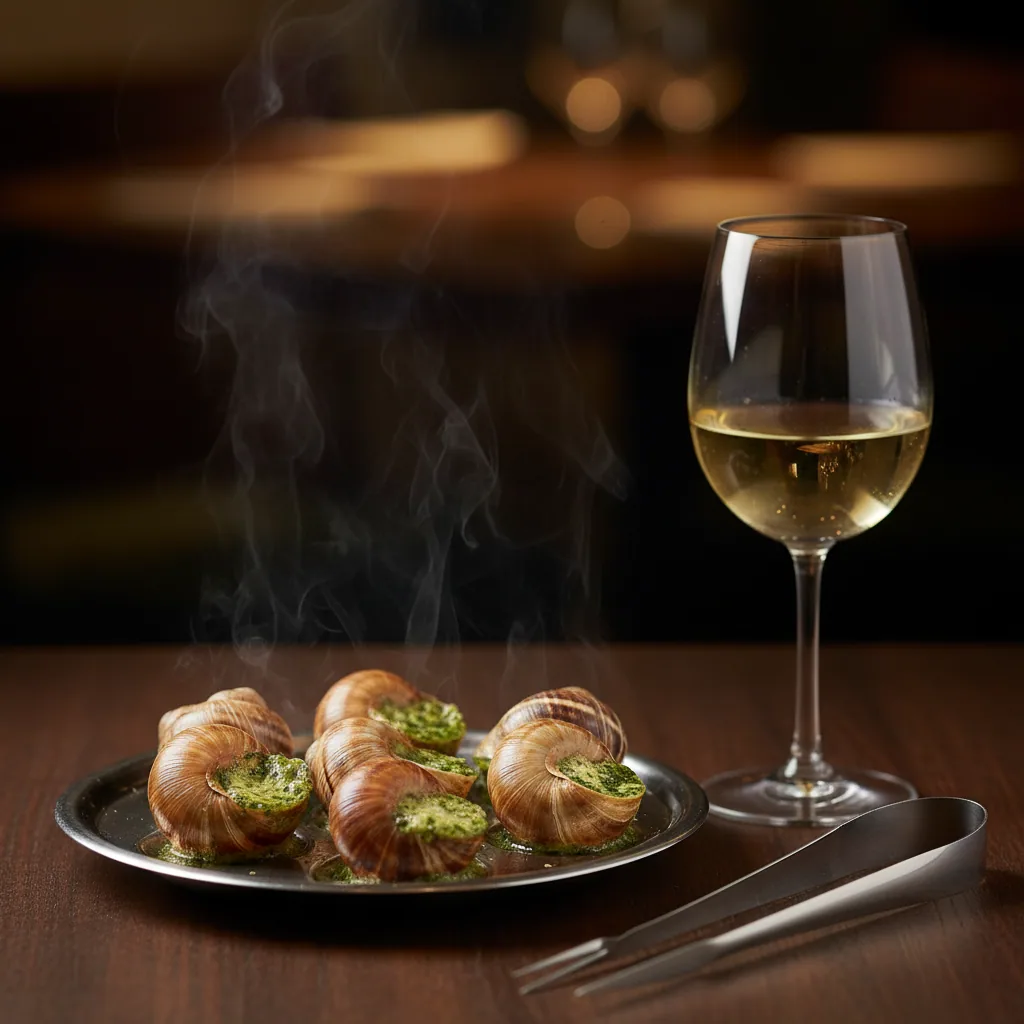 Escargots de Bourgogne — illustration générée par IA