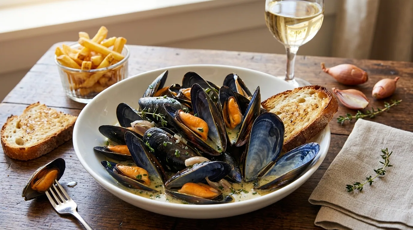 Moules de bouchot de Pénestin — illustration générée par IA
