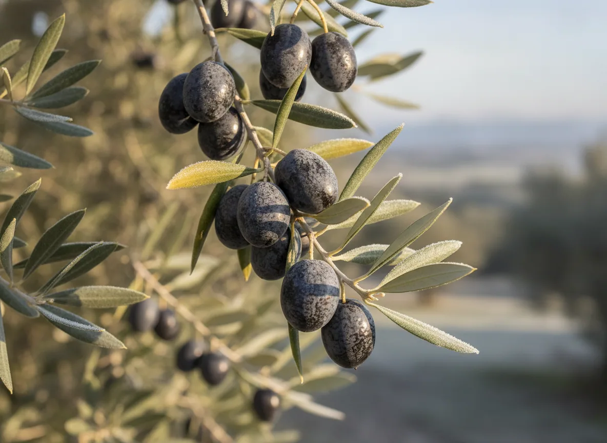 Olives noires de Nyons — illustration générée par IA