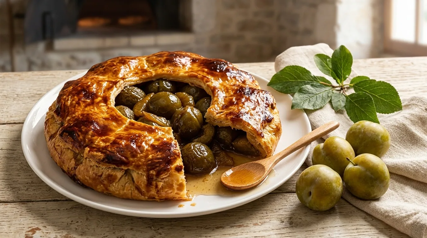 Pâté aux prunes — illustration générée par IA