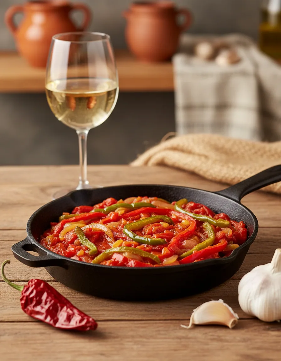 Piperade basquaise — illustration générée par IA