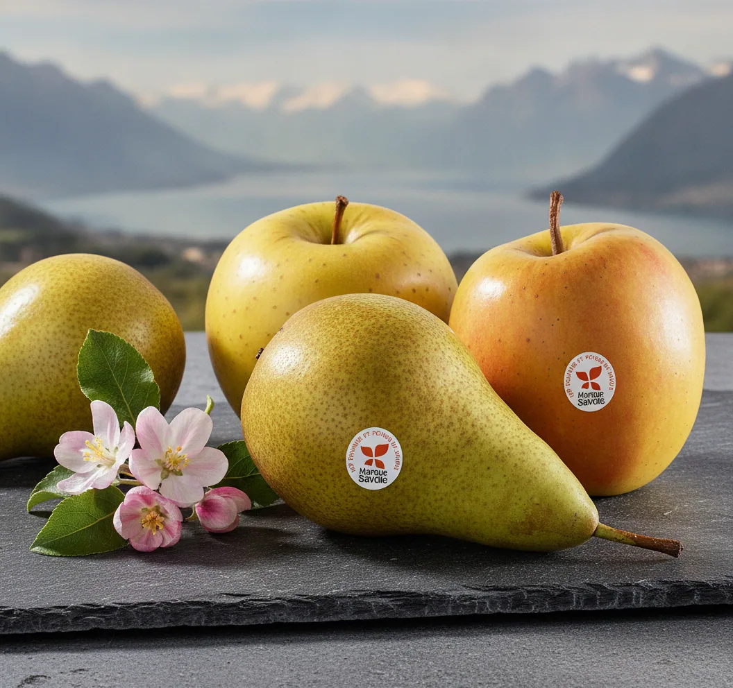 Pommes et Poires de Savoie — illustration générée par IA
