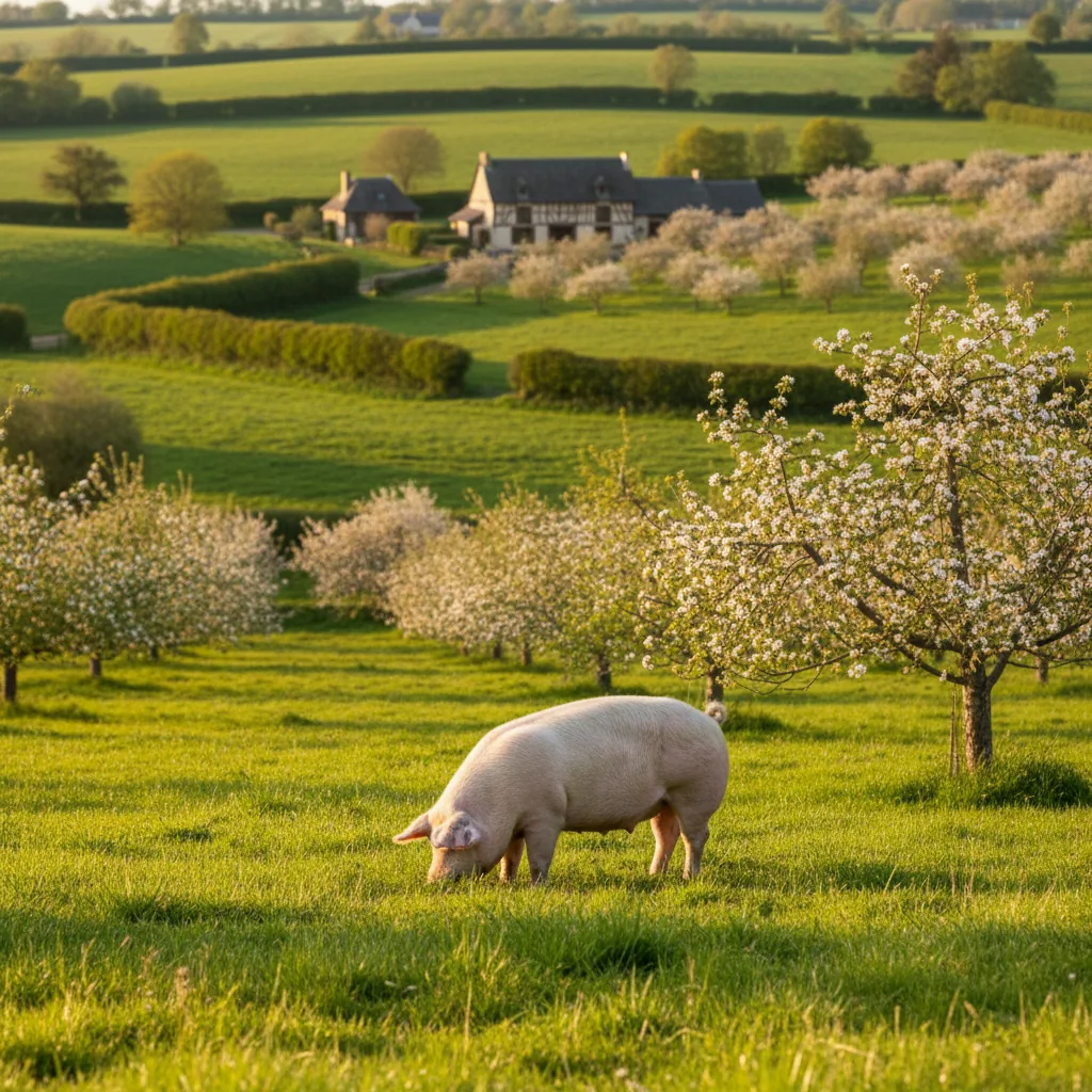 Porc de Normandie — illustration générée par IA