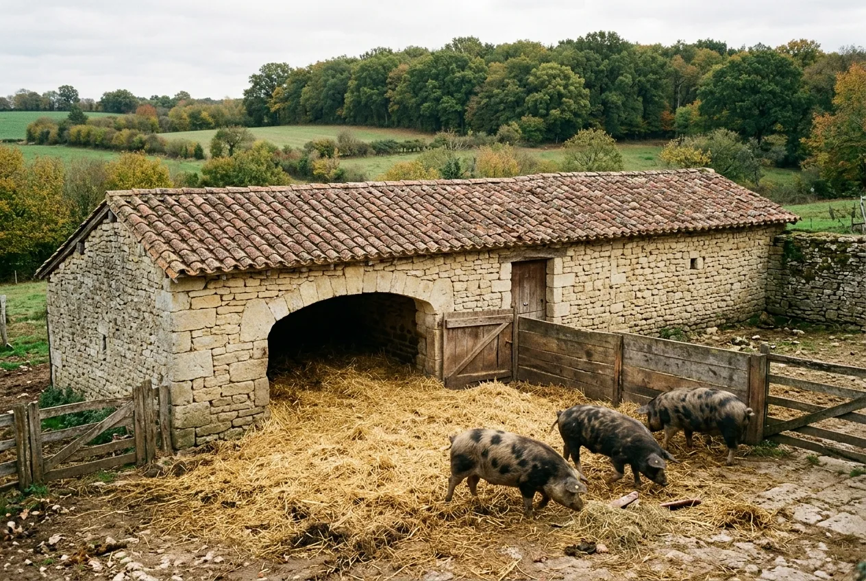 Porc de la Sarthe — illustration générée par IA