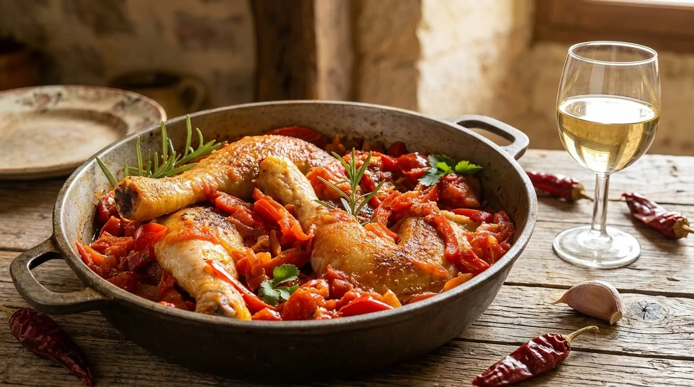 Poulet basquaise — illustration générée par IA