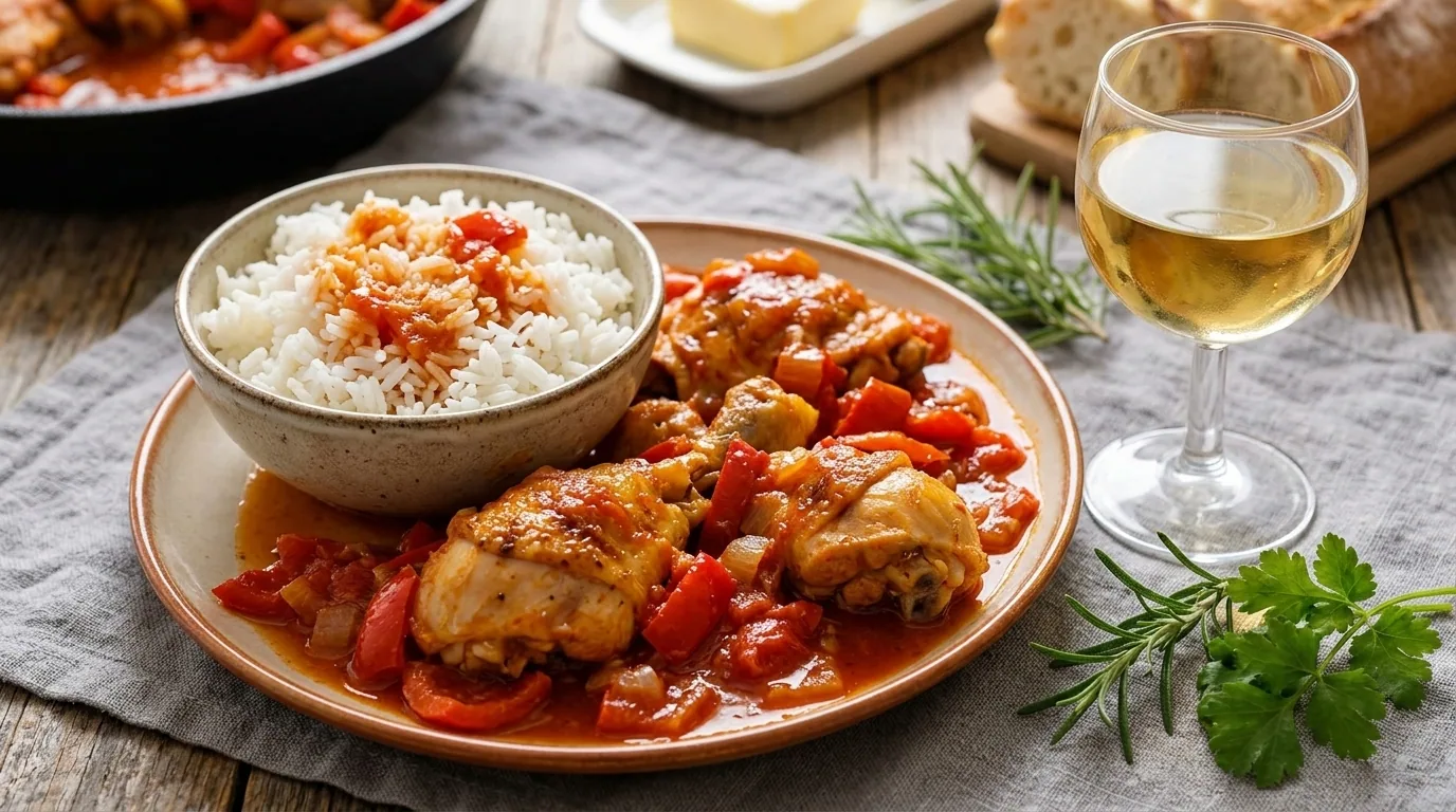 Poulet basquaise — illustration générée par IA