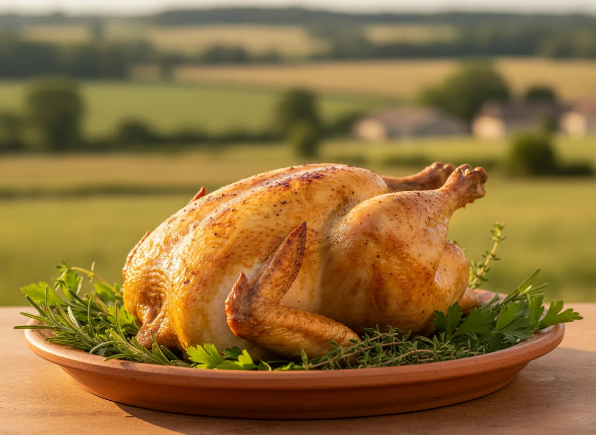 Poulet du Bourbonnais — illustration générée par IA