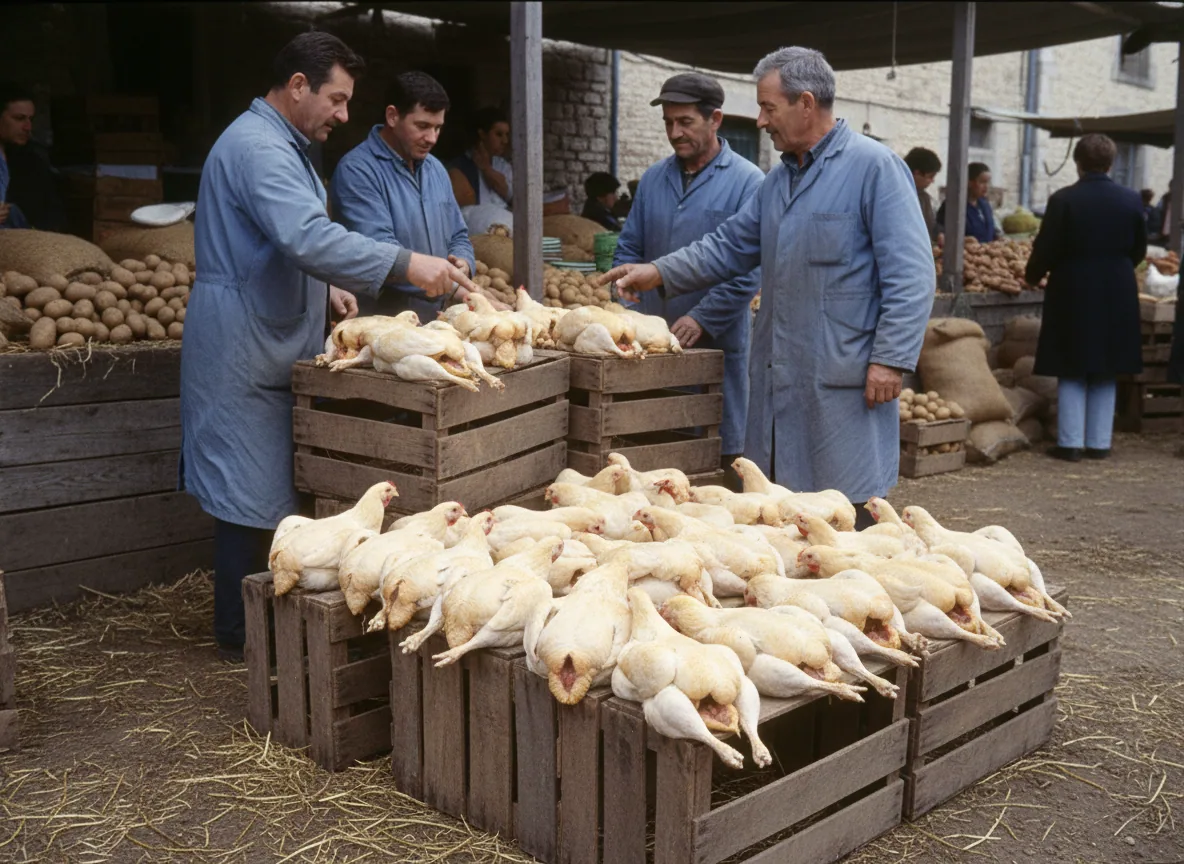 Poulet du Bourbonnais — illustration générée par IA