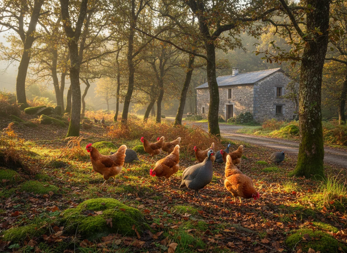 Poulet des Cévennes — illustration générée par IA
