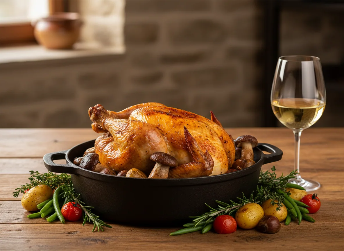 Poulet des Cévennes — illustration générée par IA