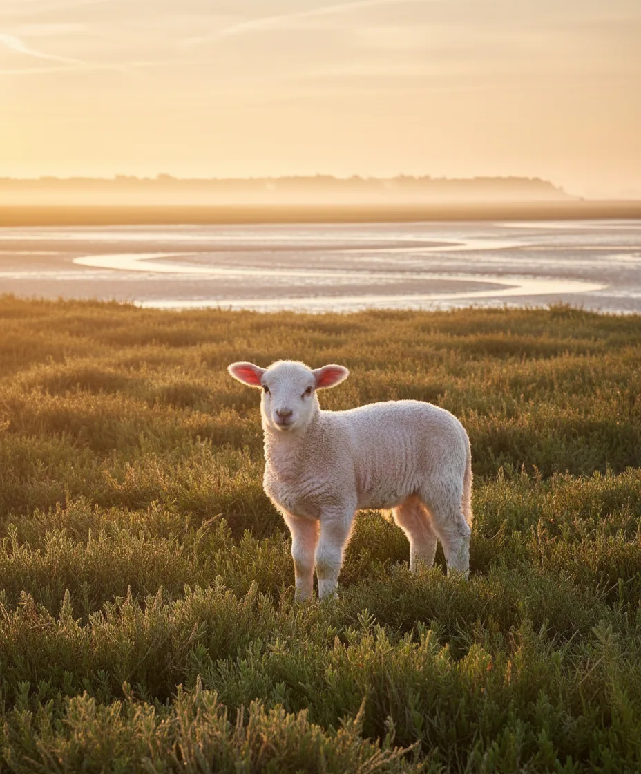 Agneau des Prés-salés de la Baie de Somme — illustration générée par IA