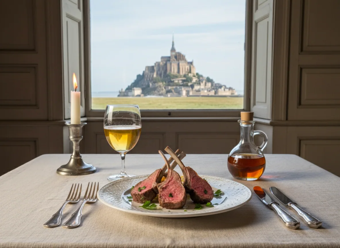 Prés-salés du Mont-Saint-Michel — illustration générée par IA