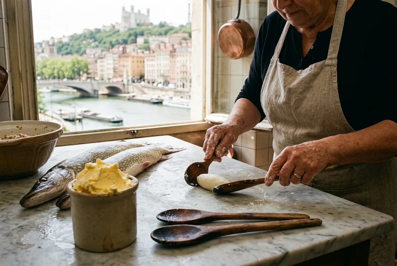 Quenelles de Lyon — illustration générée par IA