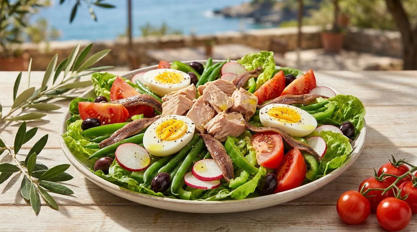 Salade niçoise — illustration générée par IA