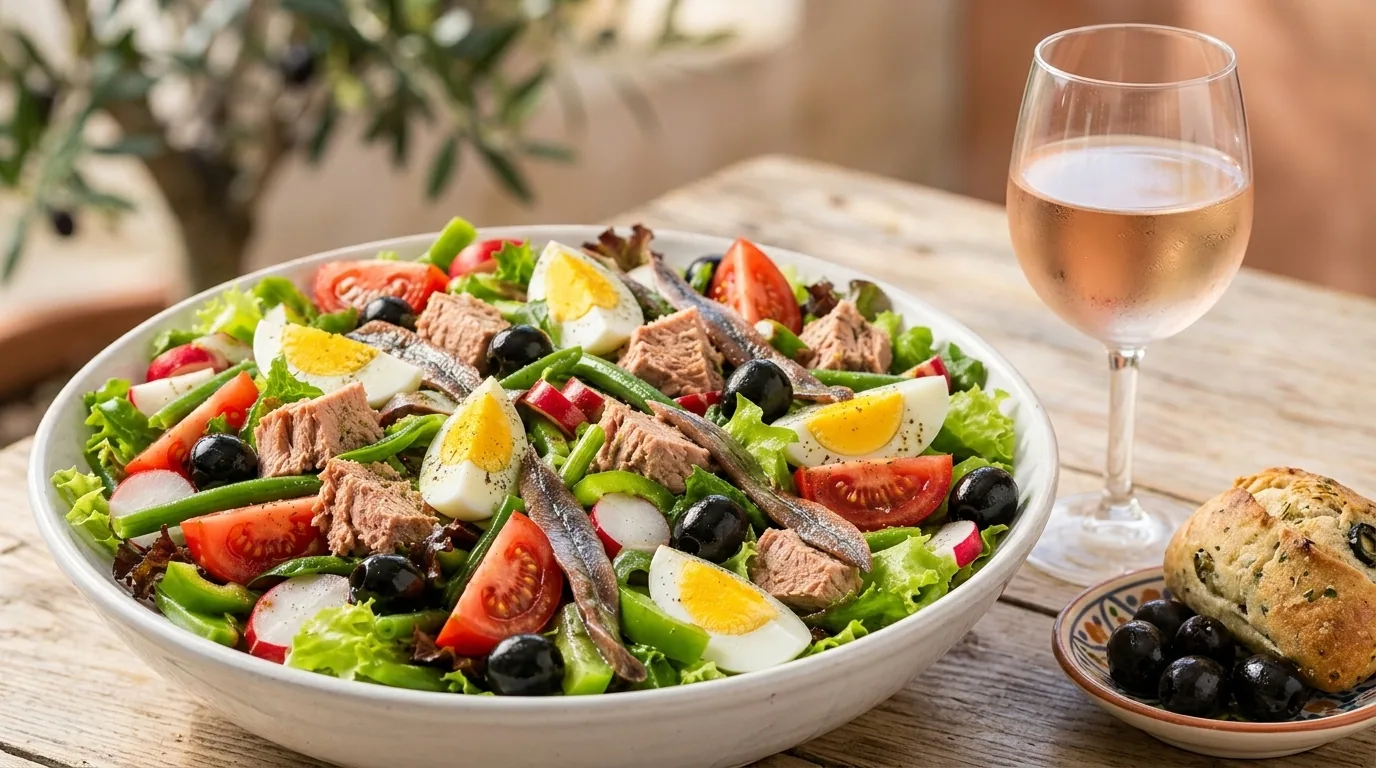 Salade niçoise — illustration générée par IA