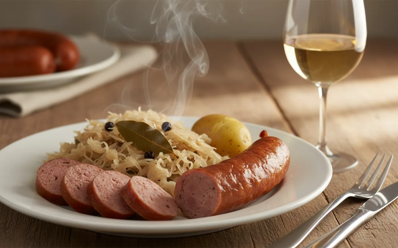 Saucisse de Montbéliard — illustration générée par IA