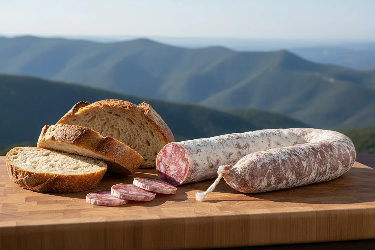 Saucisson de Lacaune — illustration générée par IA
