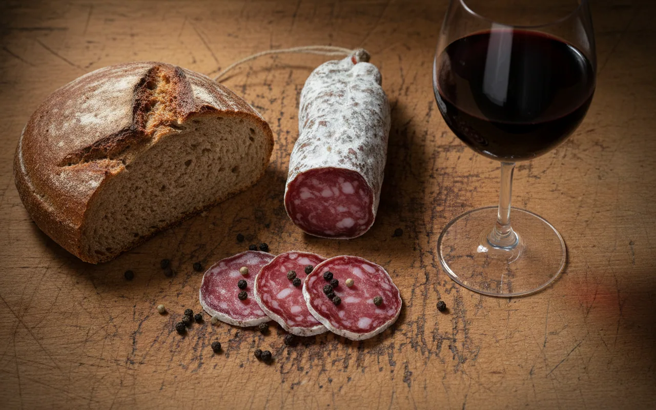 Saucisson sec d'Auvergne — illustration générée par IA