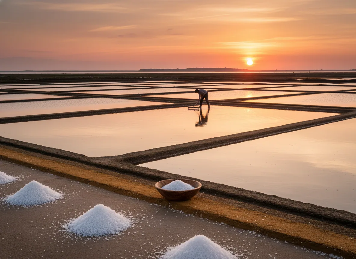 Sel de Guérande / Fleur de sel de Guérande — illustration générée par IA