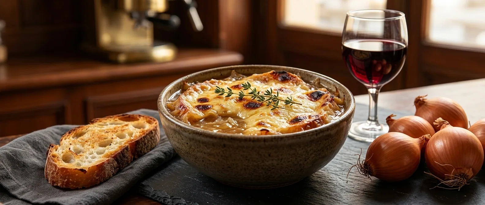 Soupe à l'oignon — illustration générée par IA