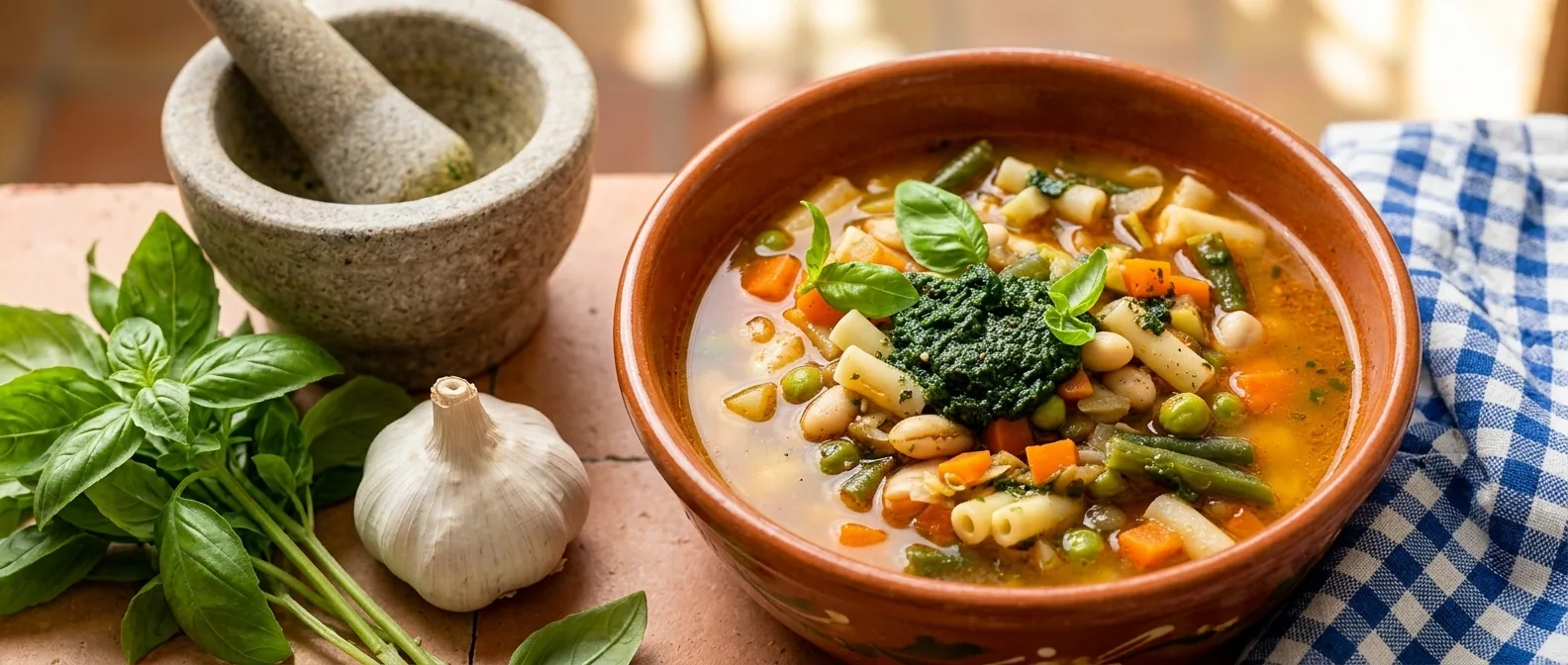 Soupe au pistou — illustration générée par IA