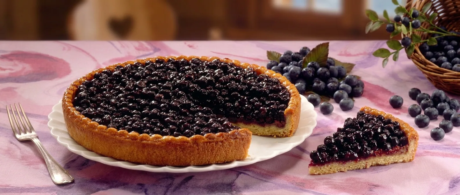 Tarte aux brimbelles — illustration générée par IA