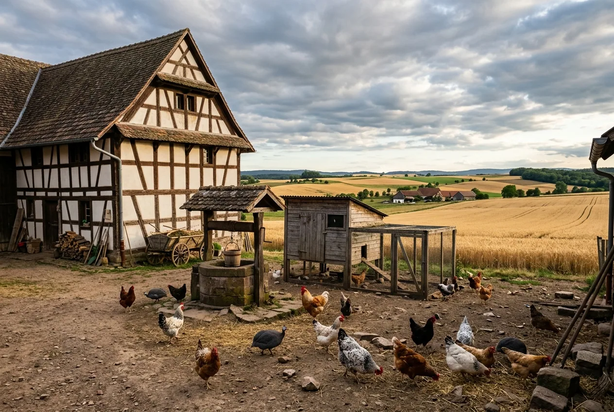 Volailles d'Alsace — illustration générée par IA