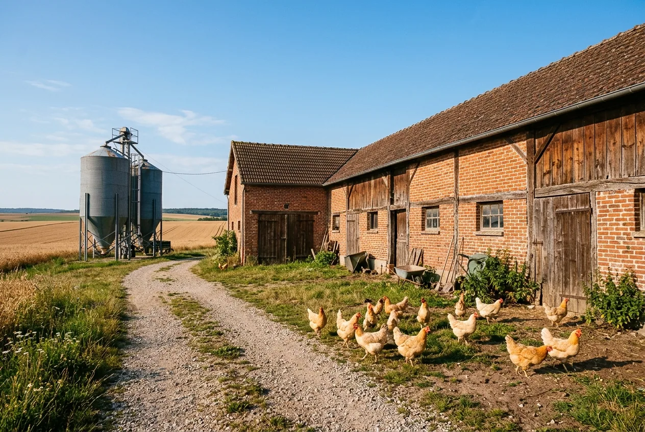 Volailles de la Champagne — illustration générée par IA