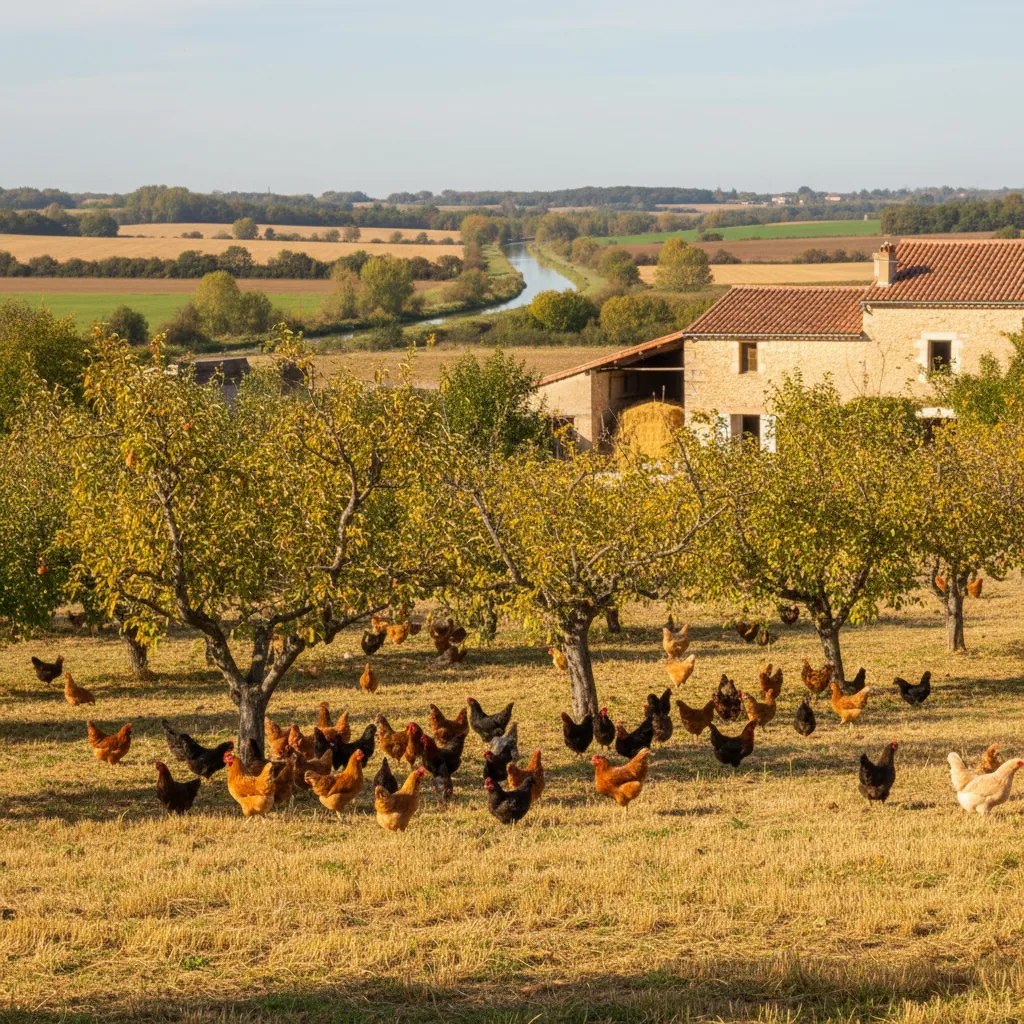 Volailles du Lauragais — illustration générée par IA