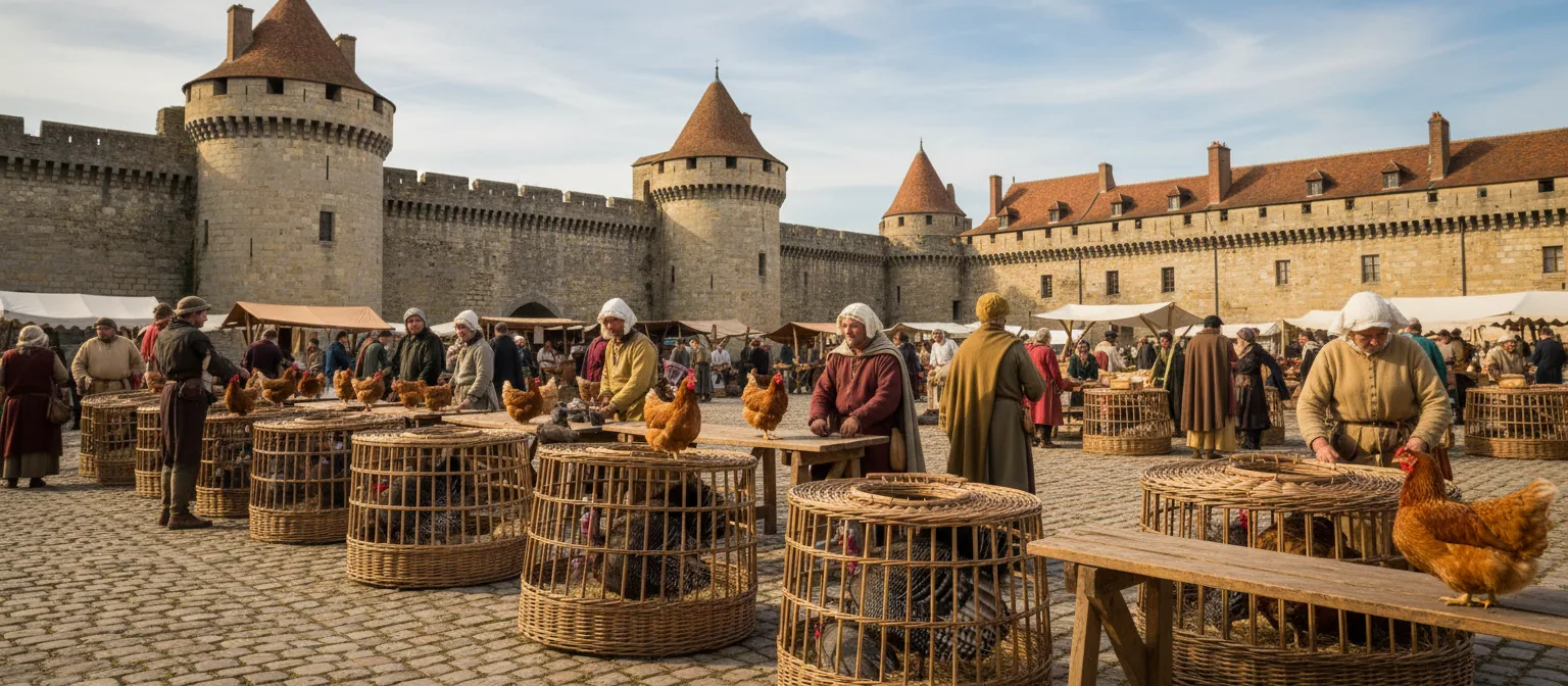 Volailles du plateau de Langres — illustration générée par IA